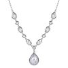 Picture of White CZ Stones In Y Shape With Teardrop Sterling Silver Necklace