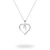 Picture of Half Plain/Half CZ Sterling Silver Open Heart Pendant