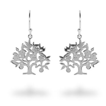 Picture of Fruits and Flowers Tree-of-Life Sterling Silver Drop Earrings