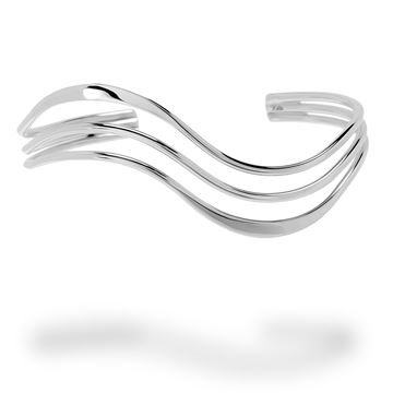 Picture of Triple Wave Cuff Sterling Silver Bangle