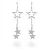 Picture of Outline Star With Stars-on-Chains Hook-in Sterling Silver Drop Earrings