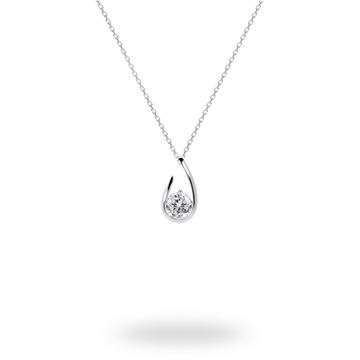 Picture of Sterling Silver Pendant With CZ In Open Loop