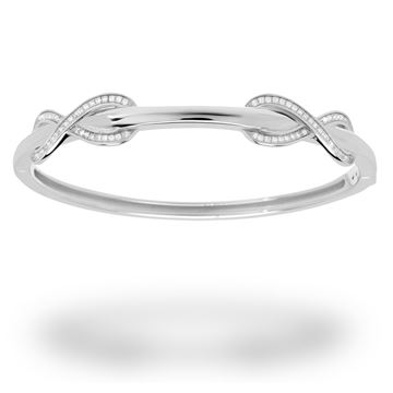 Picture of Double Cubic Zirconia Infinity Hinged Sterling Silver Bangle