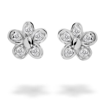 Picture of Cubic Zirconia Sterling Silver Daisy Stud Earrings