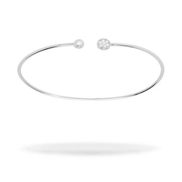 Picture of Cubic Zirconia Single and Cluster Circle Small Torc Sterling Silver Bangle