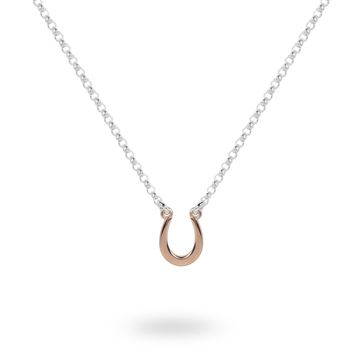 Picture of Rose Gold-Plated Horseshoe on Sterling Silver Chain - 43cm/17in