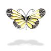 Picture of Yellow Epoxy and Marcasite Butterfly Sterling Silver Brooch