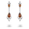 Picture of Cognac Amber Sterling Silver Drop Earrings