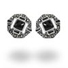 Picture of Onyx/Marcasite Sterling Silver Stud Earrings