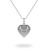Picture of Plain and Outline Hearts Sterling Silver Necklace - 42cm Chain