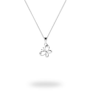 Picture of Outline Butterfly With Cubic Zirconia in Wing Sterling Silver Pendant