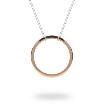 Picture of Sterling Silver Rose Gold-Plated Circle-Of-Life Necklace - 46cm/18in Chain
