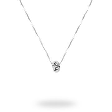 Picture of Twin-Strand Knot Sterling Silver Necklace - 43cm/17in Chain