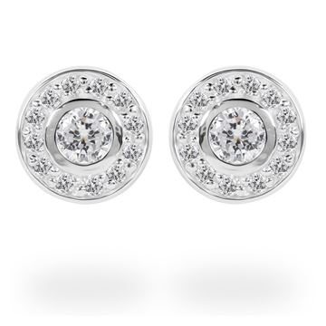 Picture of Round Sterling Silver Cubic Zirconia Ear Studs