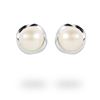 Picture of Freshwater Button Pearl With Plain Surround Sterling Silver Stud Earrings