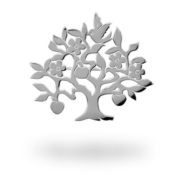 Picture of Plain Tree-of-Life With Fruits and Flowers Sterling Silver Brooch