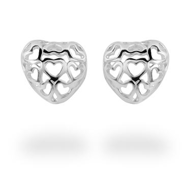 Picture of Filigree Heart Sterling Silver Ear Studs