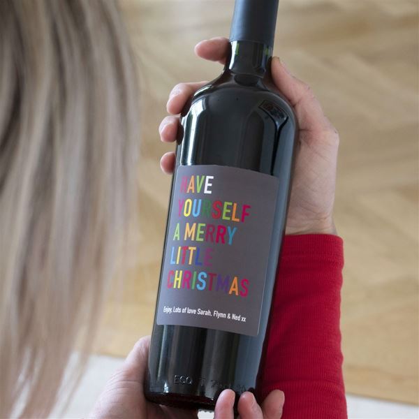 Picture of Personalised Merry Little Christmas Red Wine