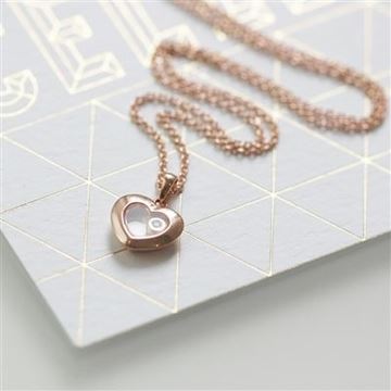 Picture of 0.01ct Rose Gold Heart Floating Diamond Necklace