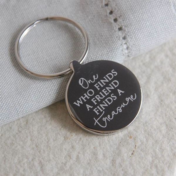 Picture of 'One Who Finds A Friend Finds A Treasure' Keyring
