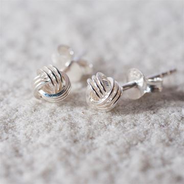 Picture of 6mm Sterling Silver Tying The Knot Stud Earrings